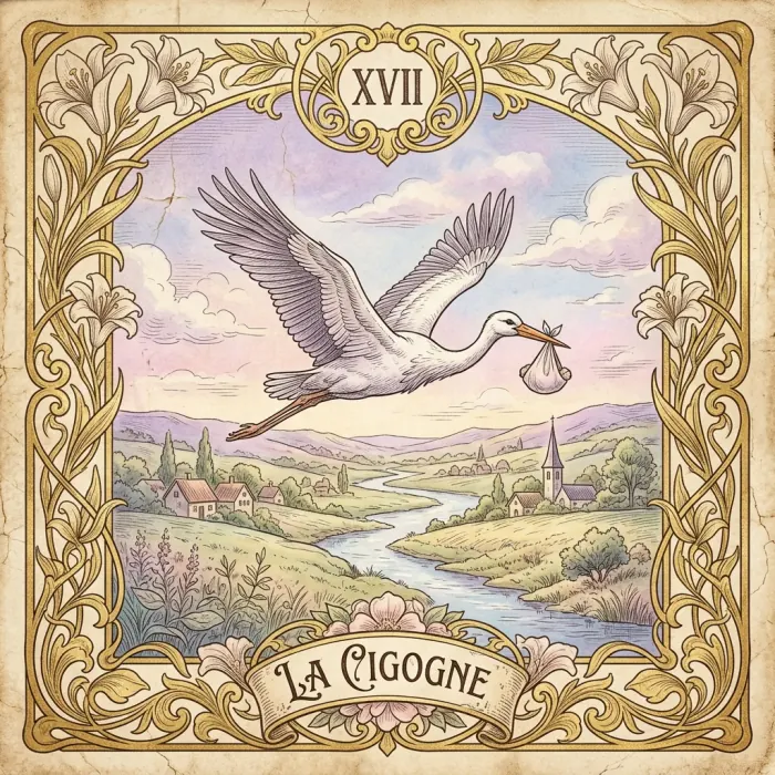 Carte du Petit Lenormand : La Cigogne
