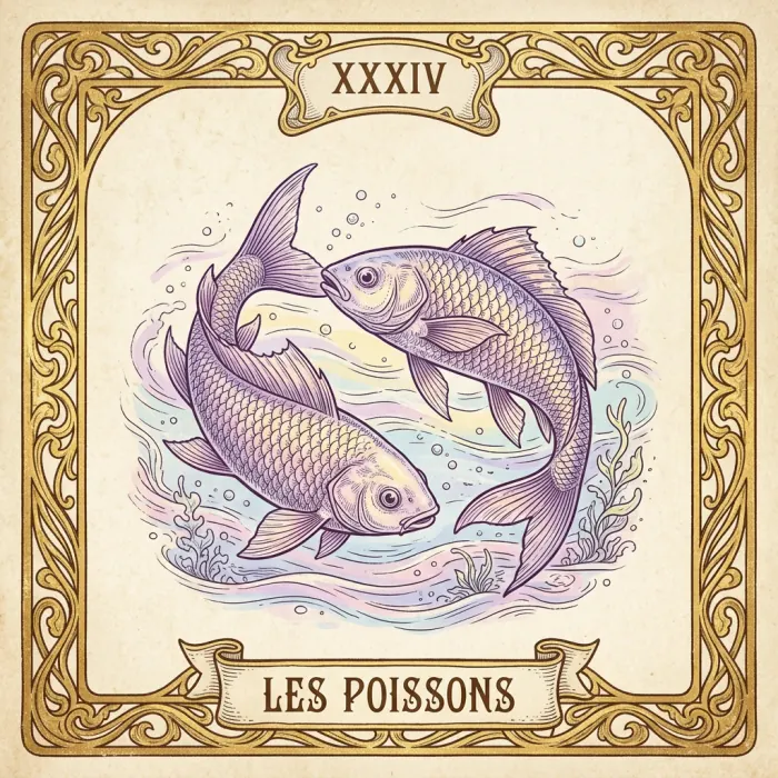 Carte du Petit Lenormand : Les Poissons